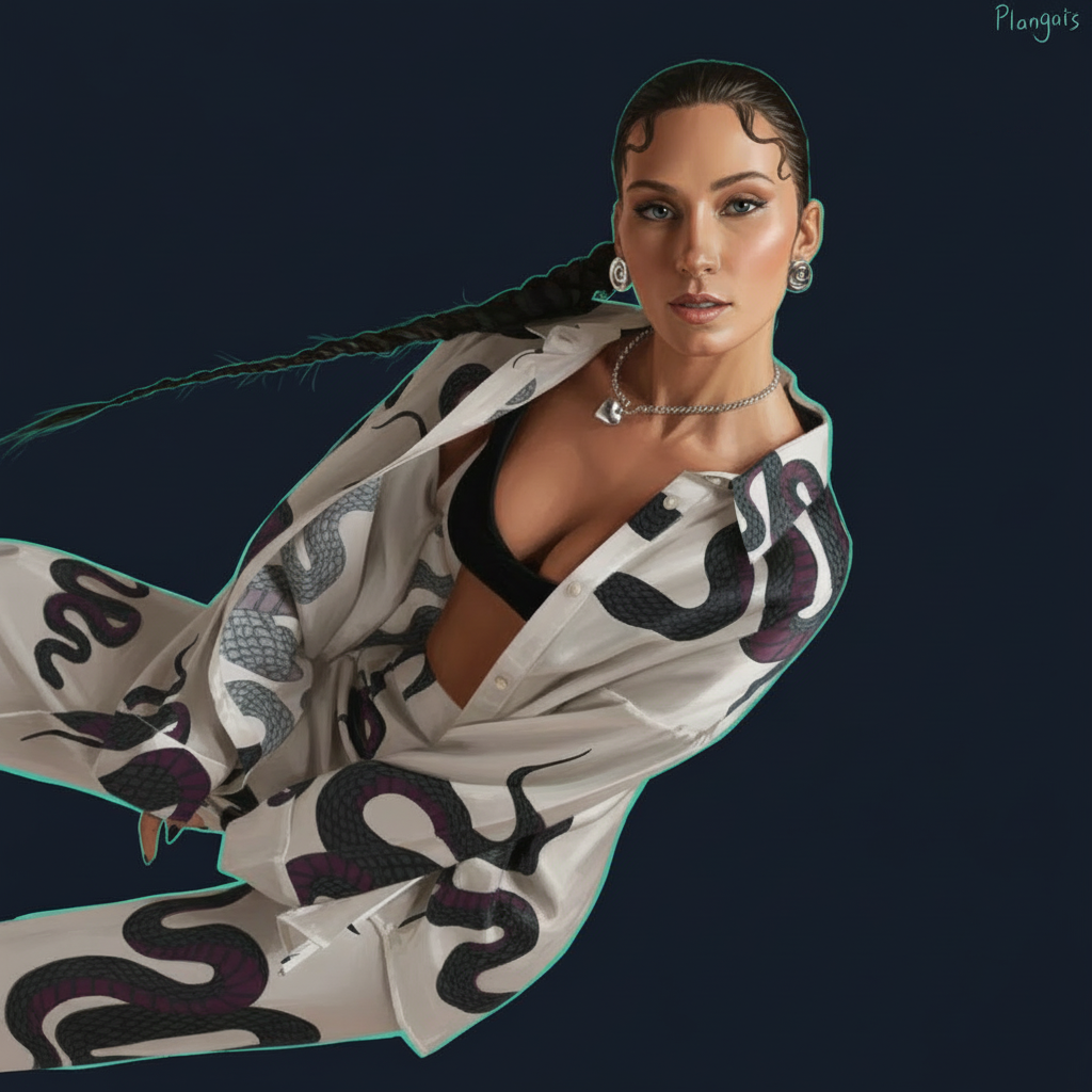 Editorial illustrated portrait of Bella Backe