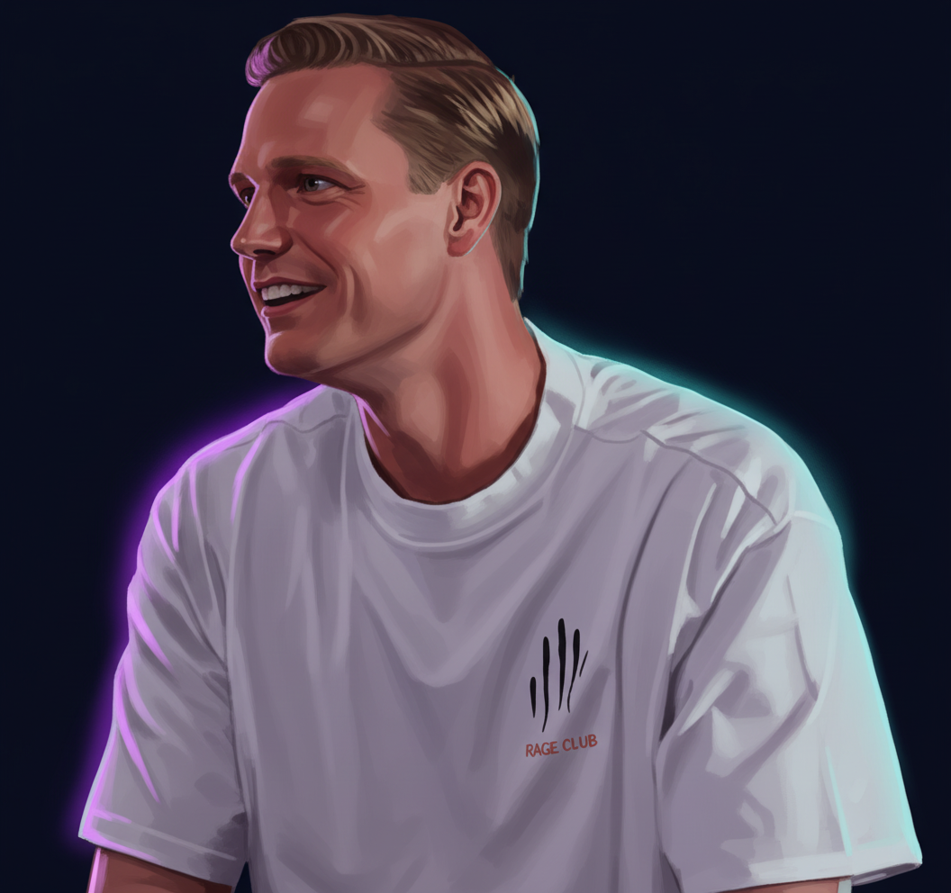 Editorial illustrated portrait of ACT OF RAGE