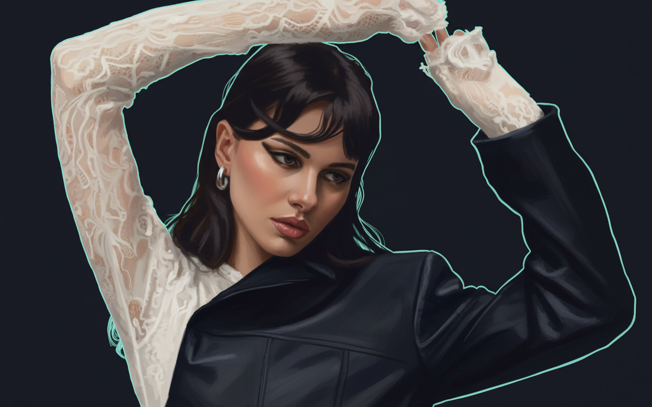 Editorial illustrated portrait of Daria Kolosova