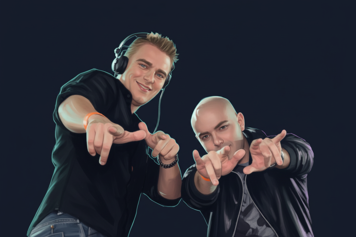 Editorial illustrated portrait of SHOWTEK