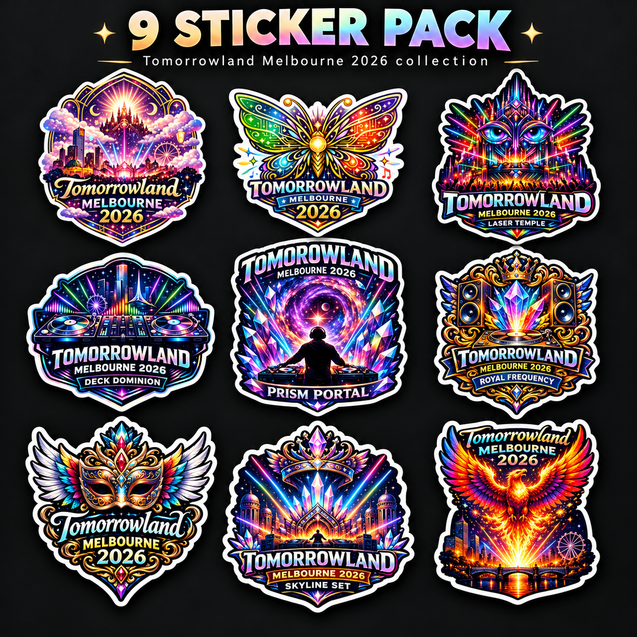 Melbourne 2026 — Nine-Sticker Concept Collection artwork preview