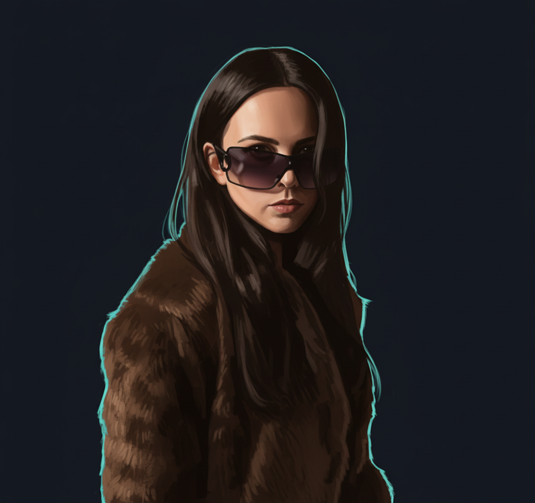 Editorial illustrated portrait of MYASWRLD