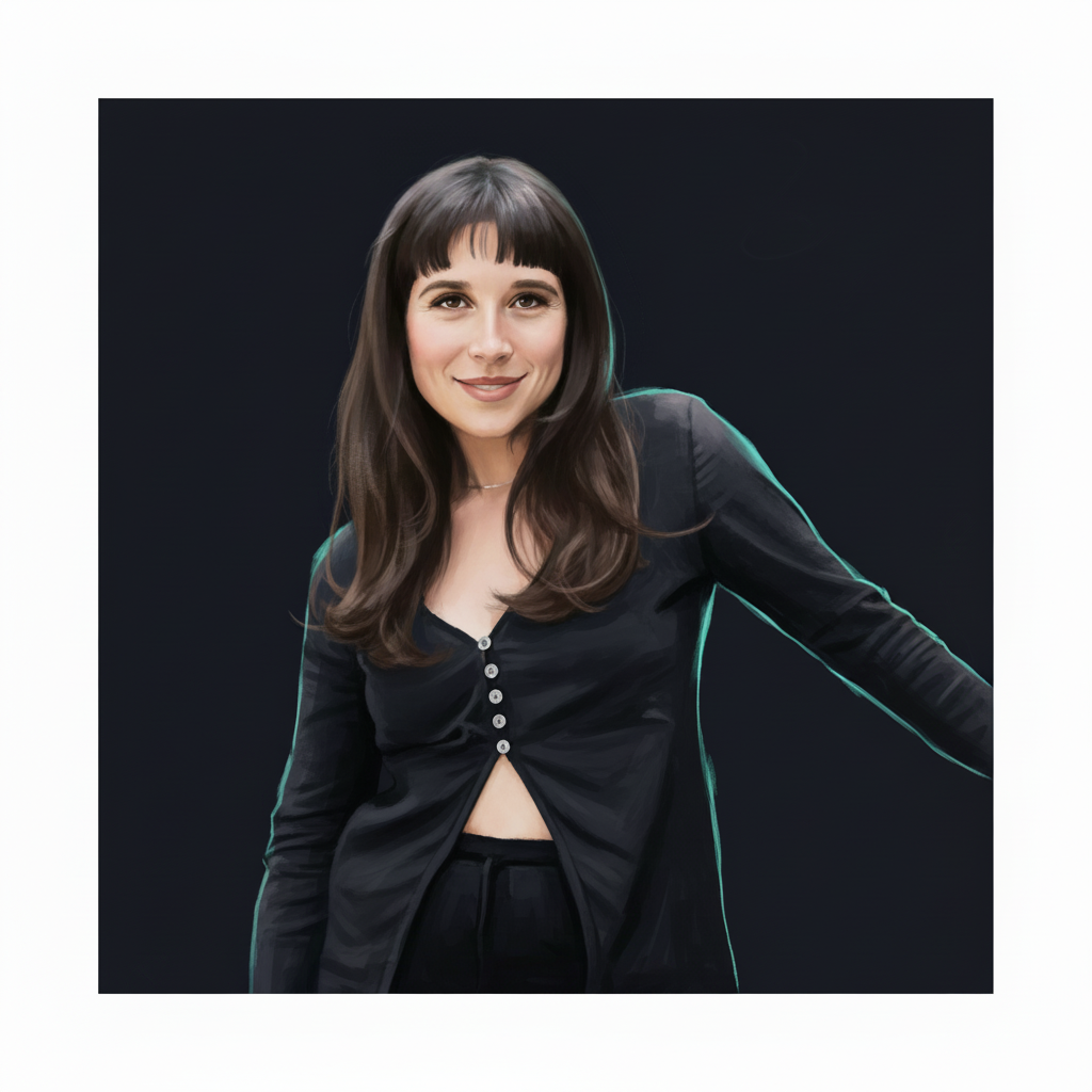 Editorial illustrated portrait of Adriana